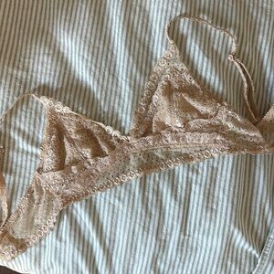Light peach/cream colored lace bralette